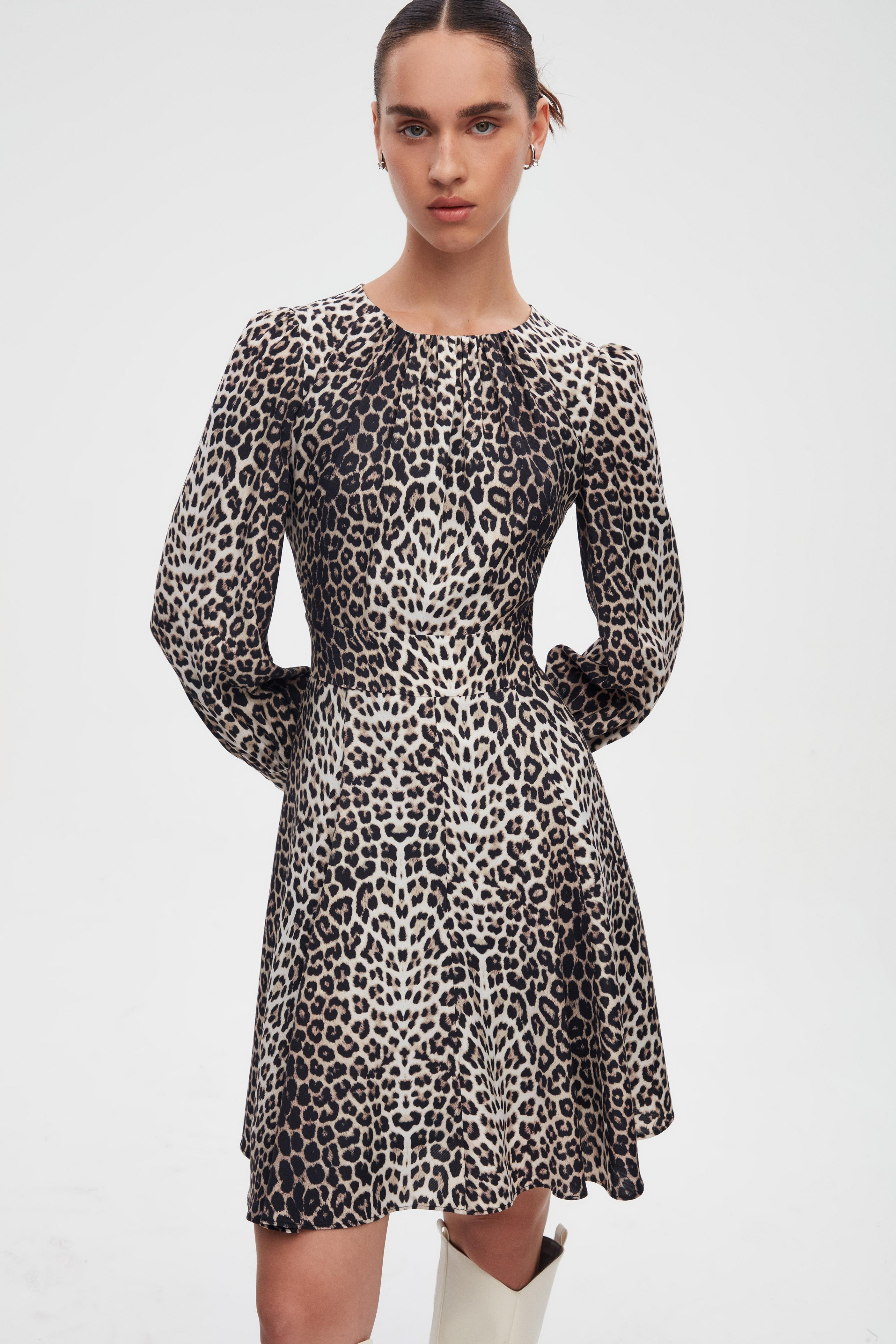 LEOPAR MİNİ ELBİSE