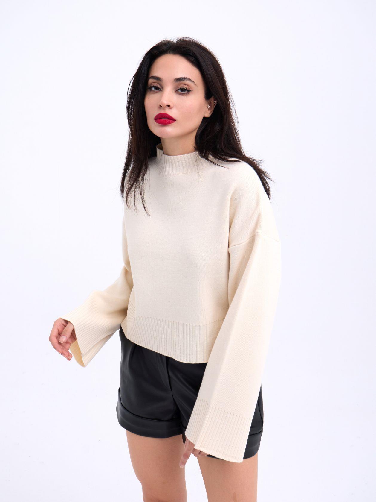 3628 KOL GENİŞ KAZAK-KREM