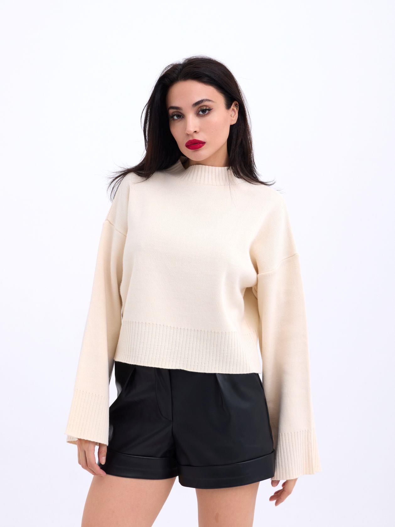 3628 KOL GENİŞ KAZAK-KREM