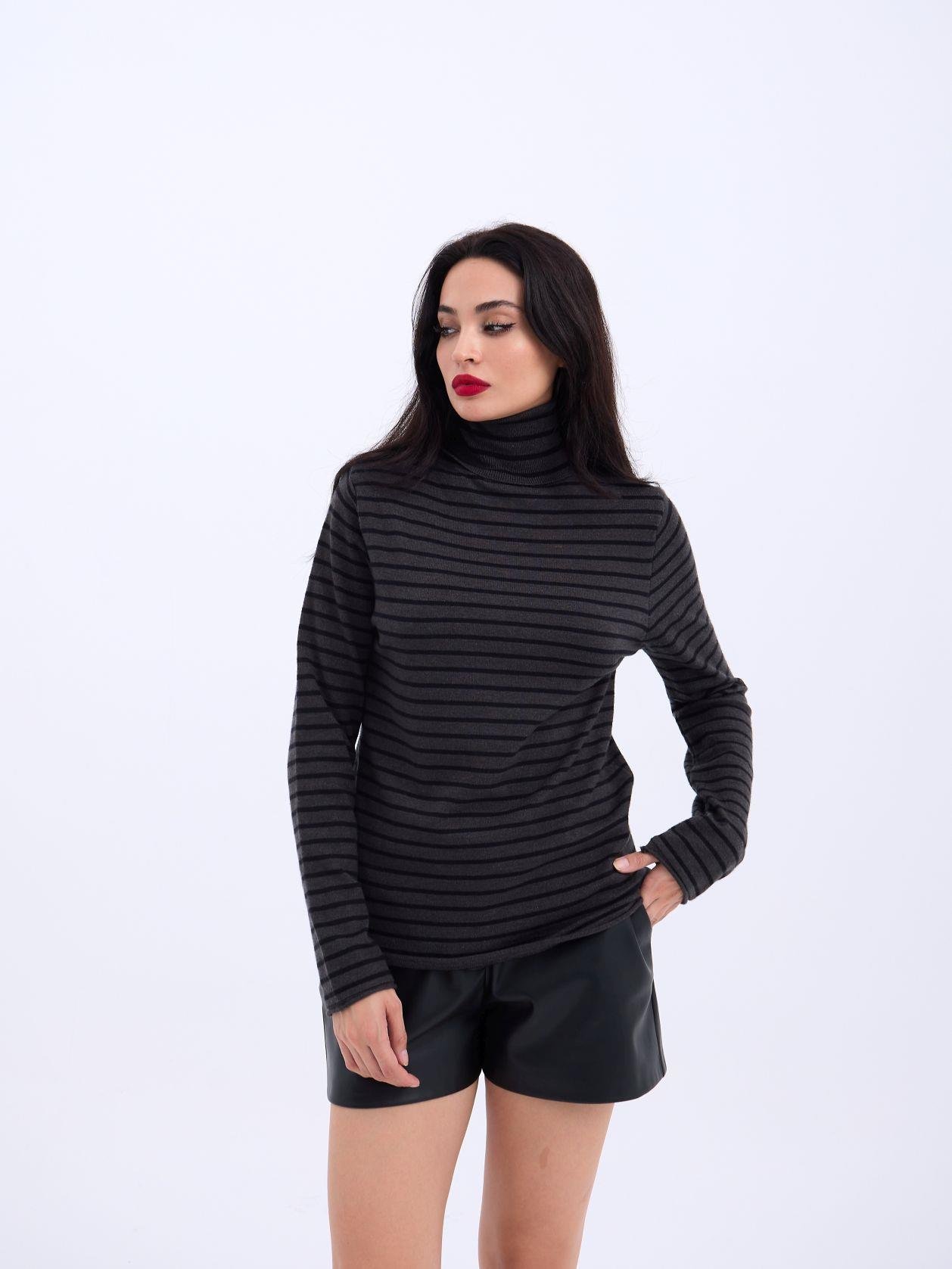 4213 TRİKO ÇİZGİLİ BALIKÇI SALAŞ-ANTRASİT-SİYAH