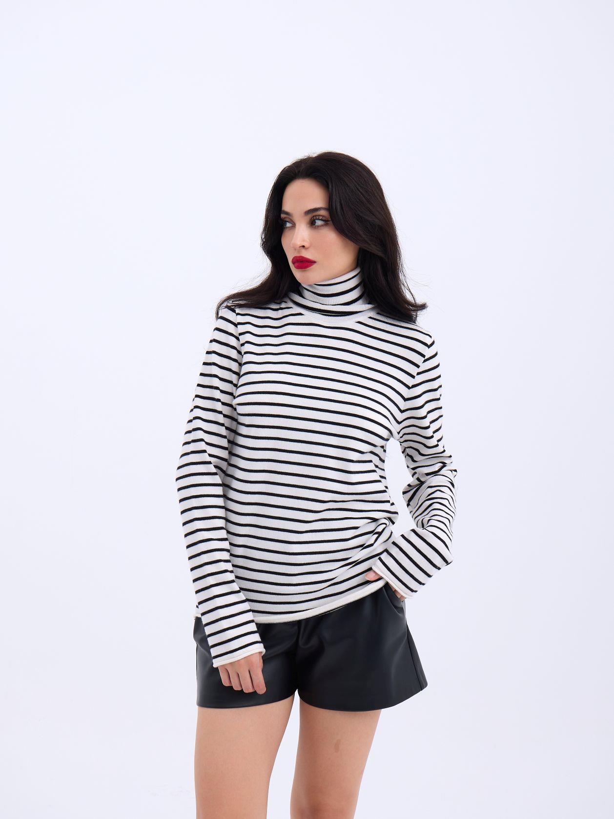 4213 TRİKO ÇİZGİLİ BALIKÇI SALAŞ-EKRU-SİYAH