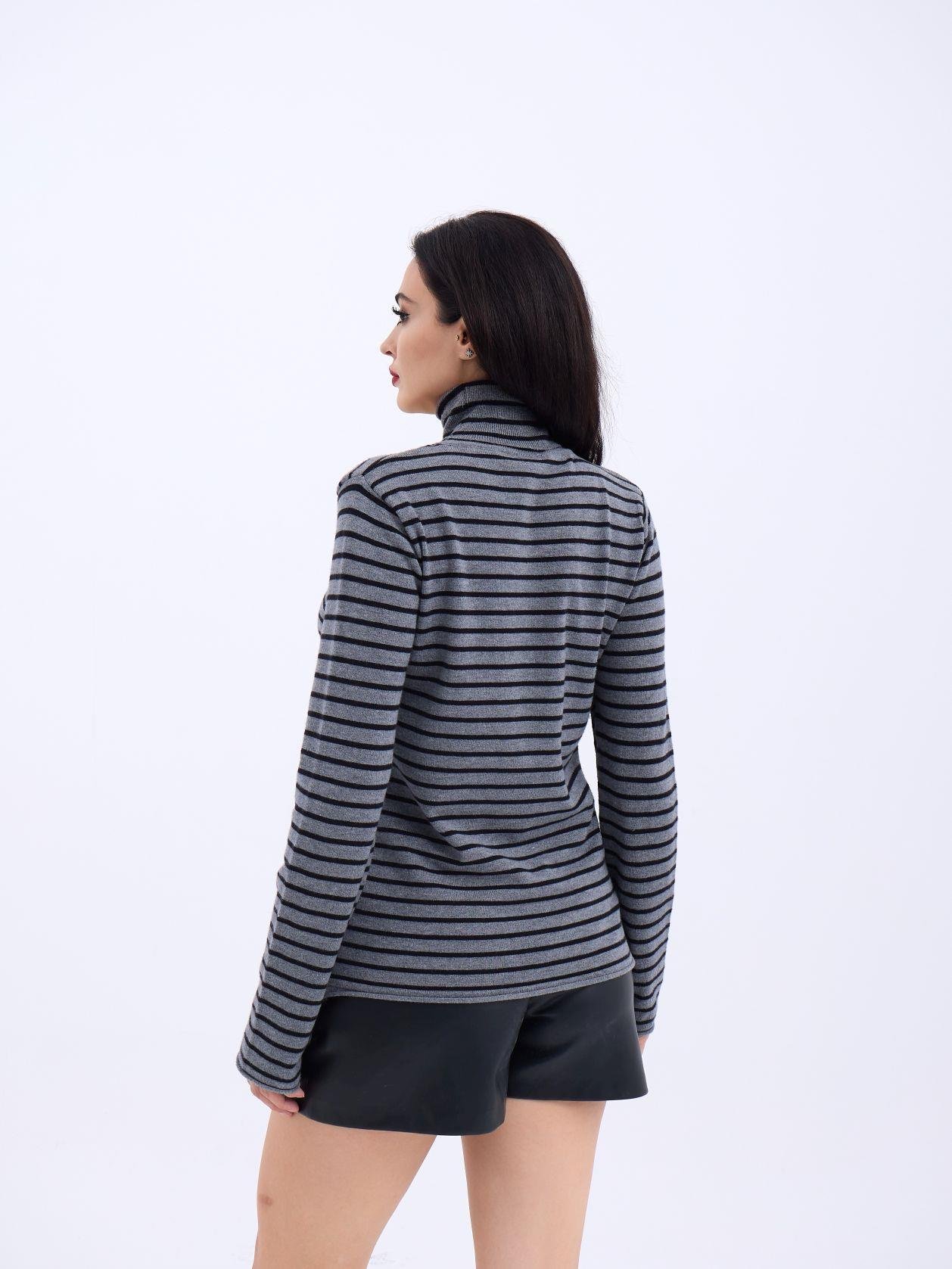 4213 TRİKO ÇİZGİLİ BALIKÇI SALAŞ-GRİ-SİYAH