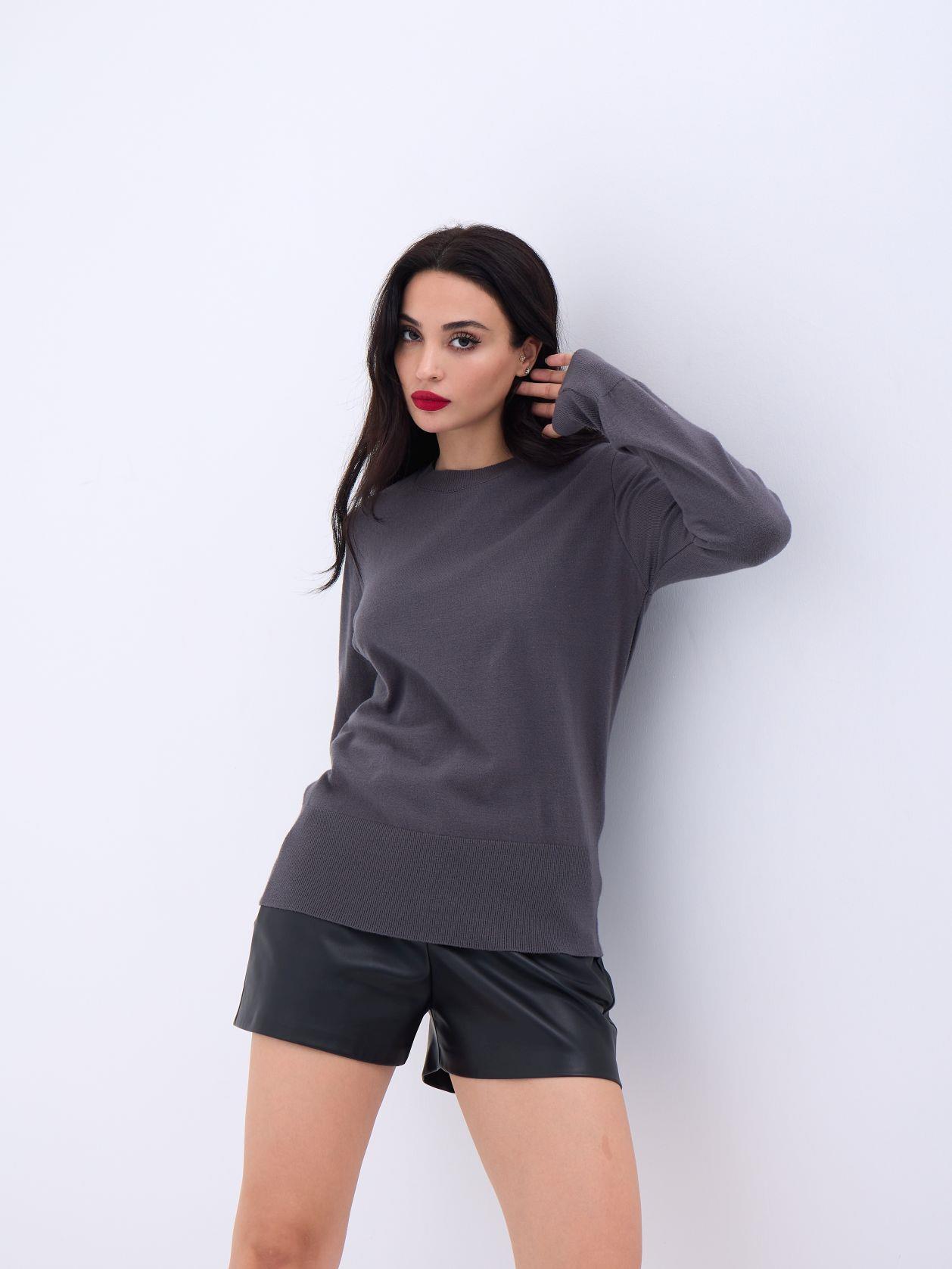 4217 TRİKO BASİC KAZAK-ANTRASİT