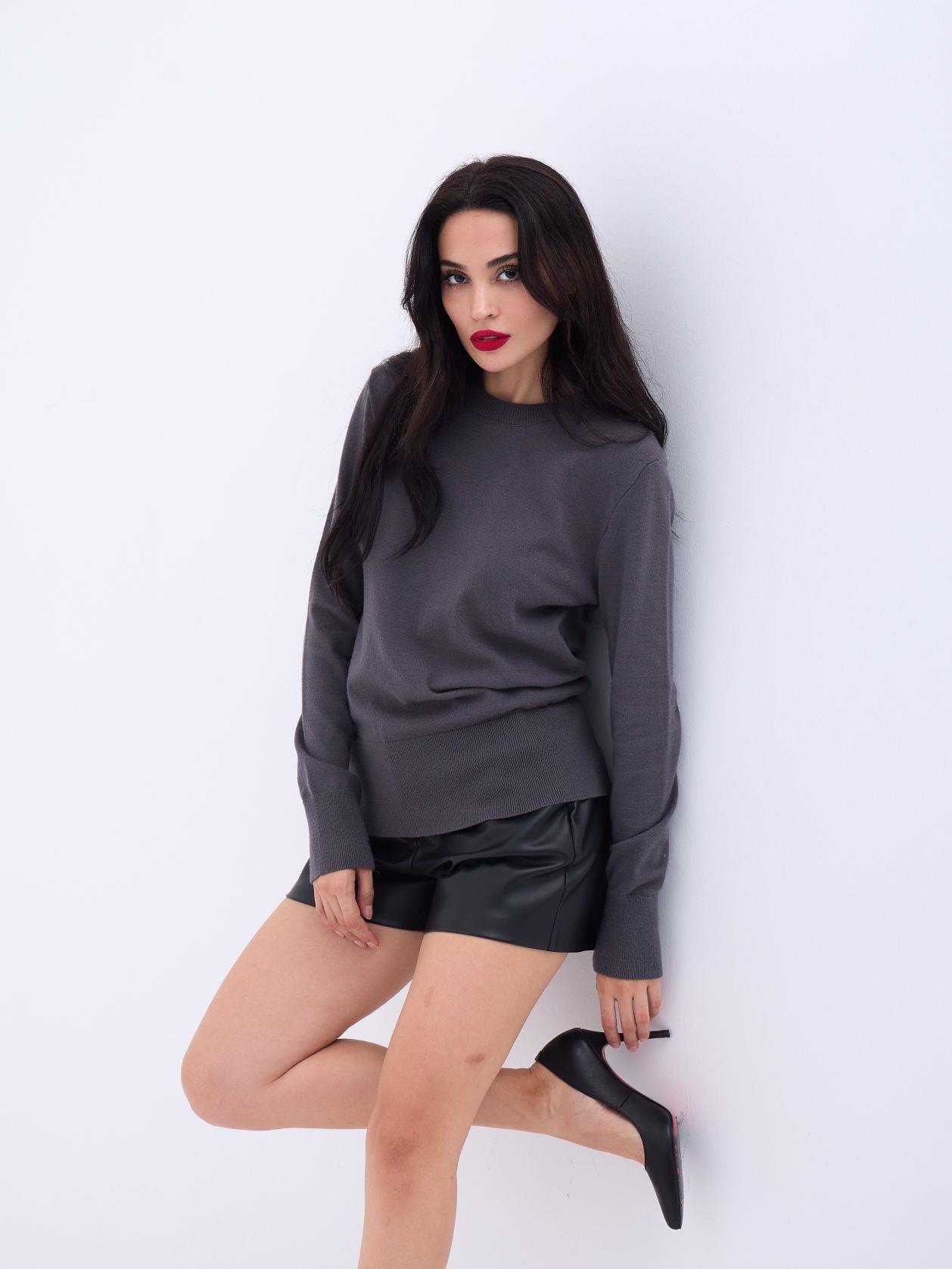 4217 TRİKO BASİC KAZAK-ANTRASİT