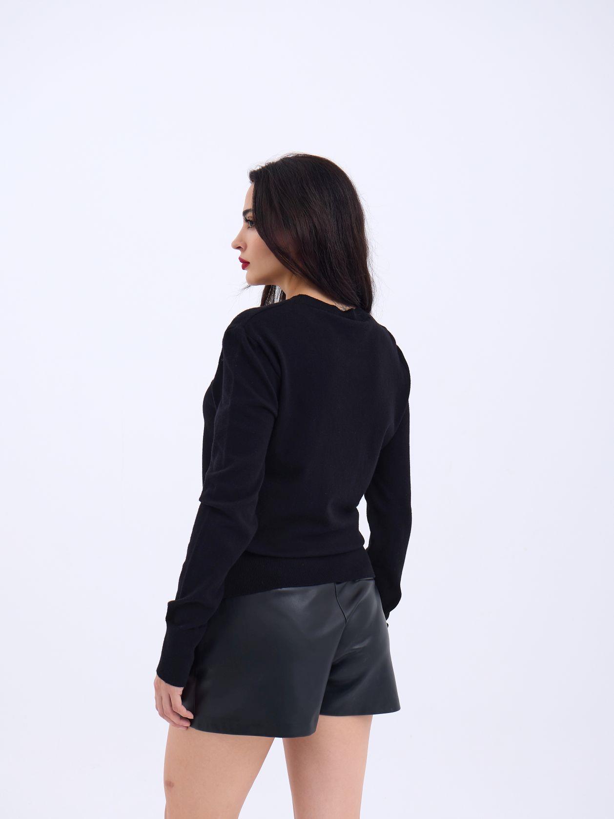 4217 TRİKO BASİC KAZAK-SİYAH