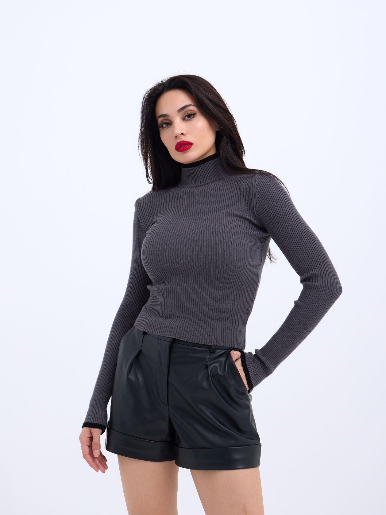 42251 TRİKO BALIKÇI FİTİLLİ KAZAK-ANTRASİT-SİYAH