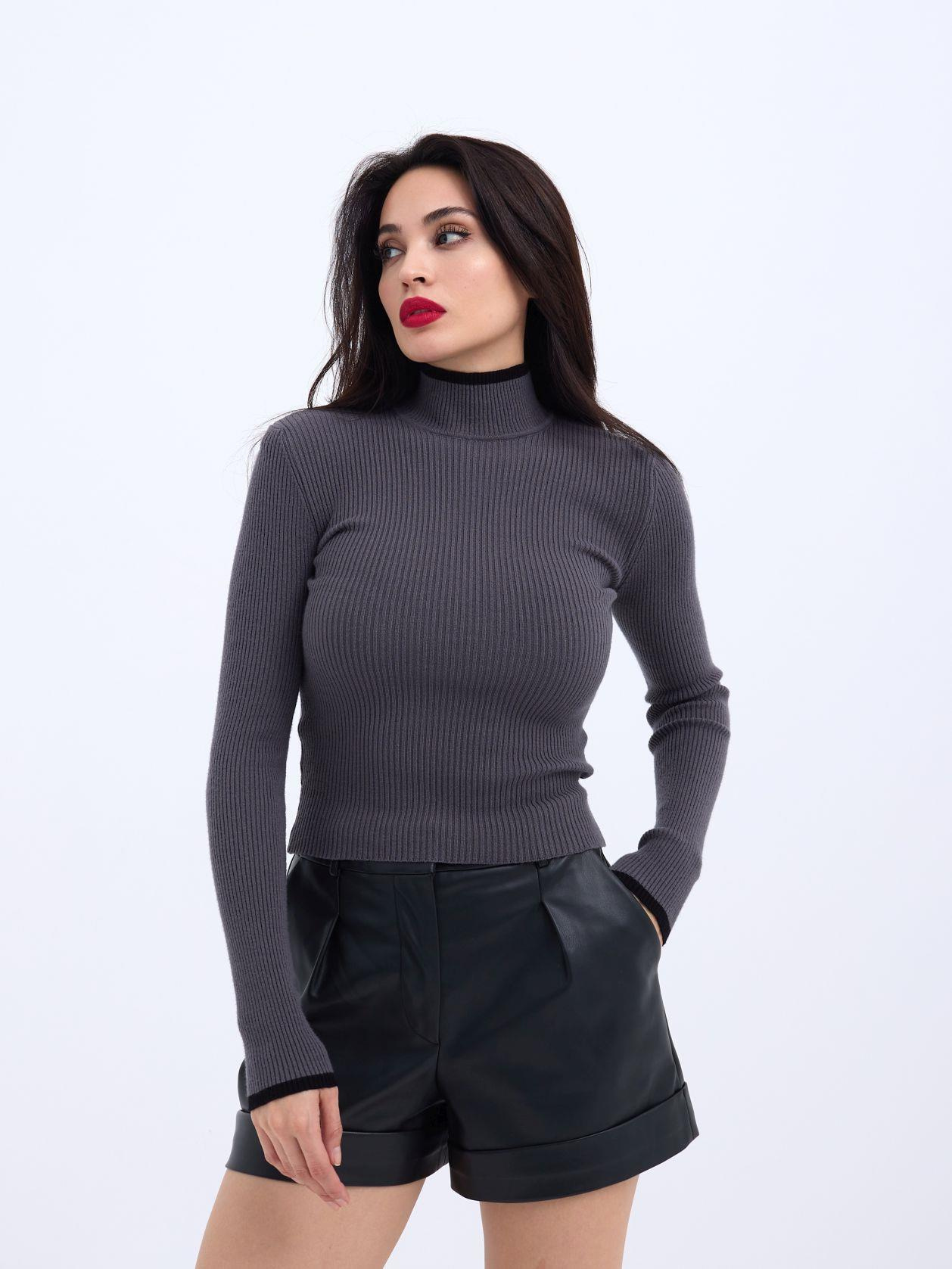 42251 TRİKO BALIKÇI FİTİLLİ KAZAK-ANTRASİT-SİYAH