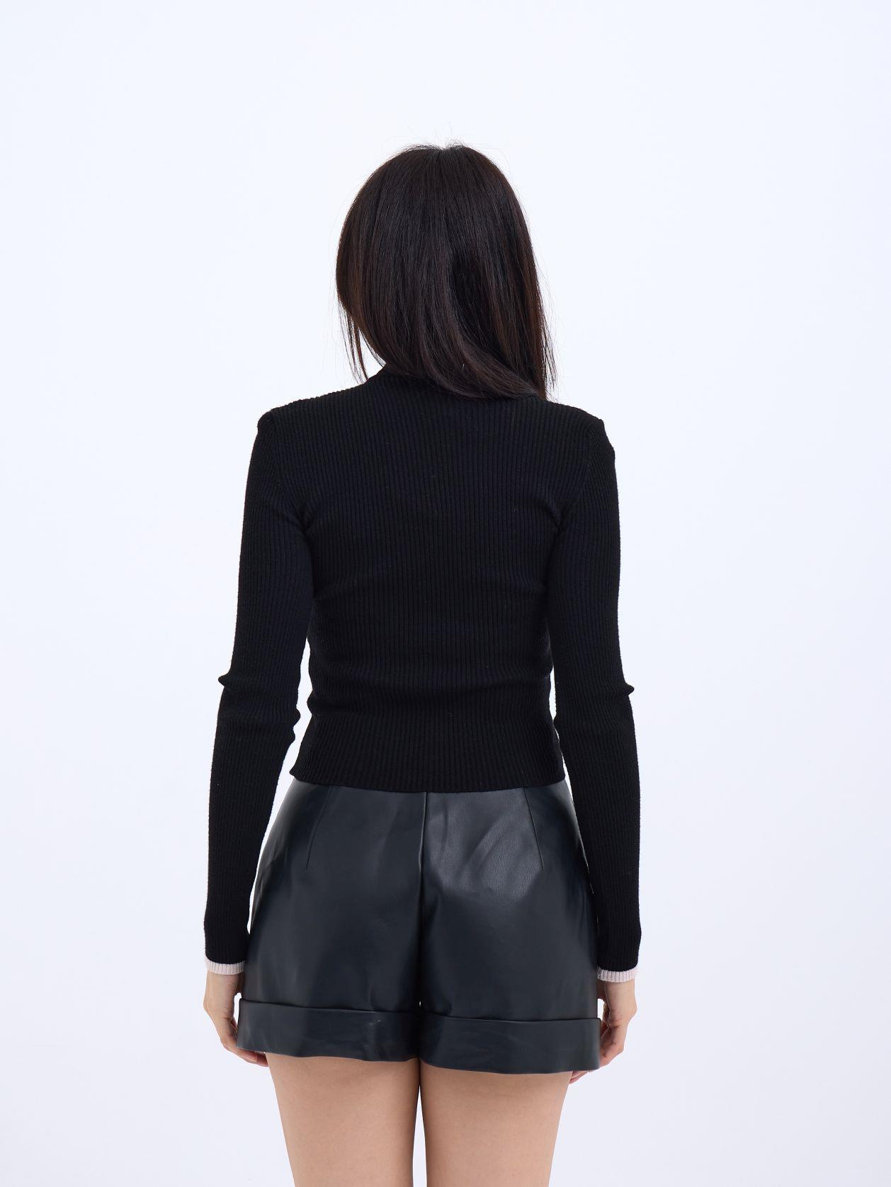 42251 TRİKO BALIKÇI FİTİLLİ KAZAK-SİYAH-EKRU