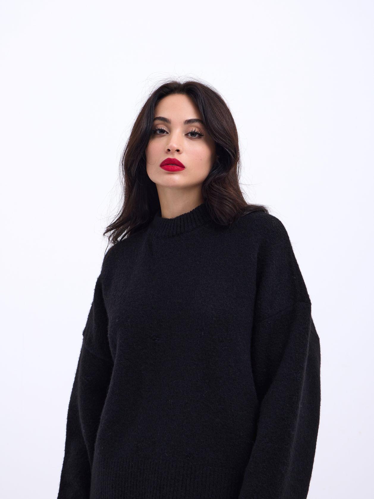 43031 TRİKO YARIM BALIKÇI KISA KAZAK-SİYAH