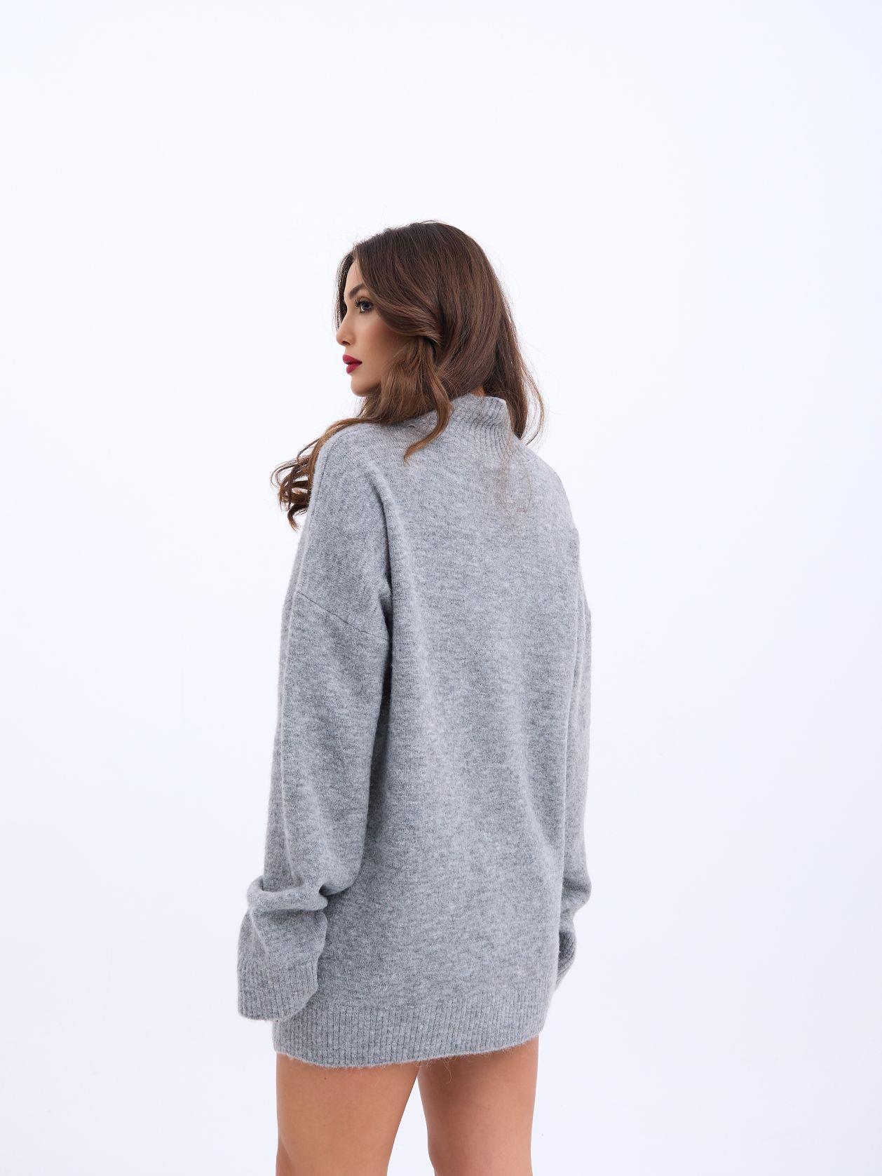 43061 TRİKO YARIM BALIKÇI KAZAK-GRİ