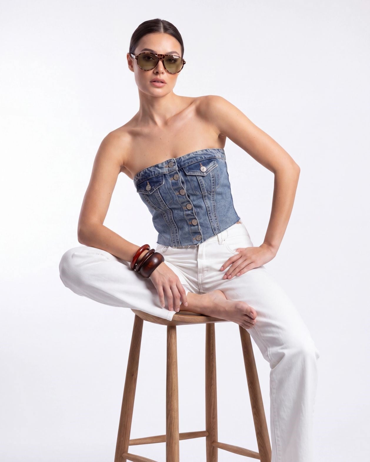 6285 DENİM BLOUSEBlue