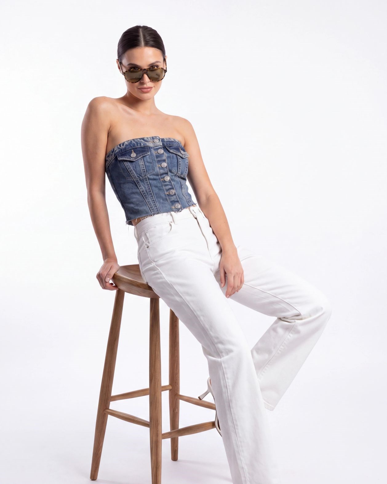6285 DENİM BLOUSEBlue