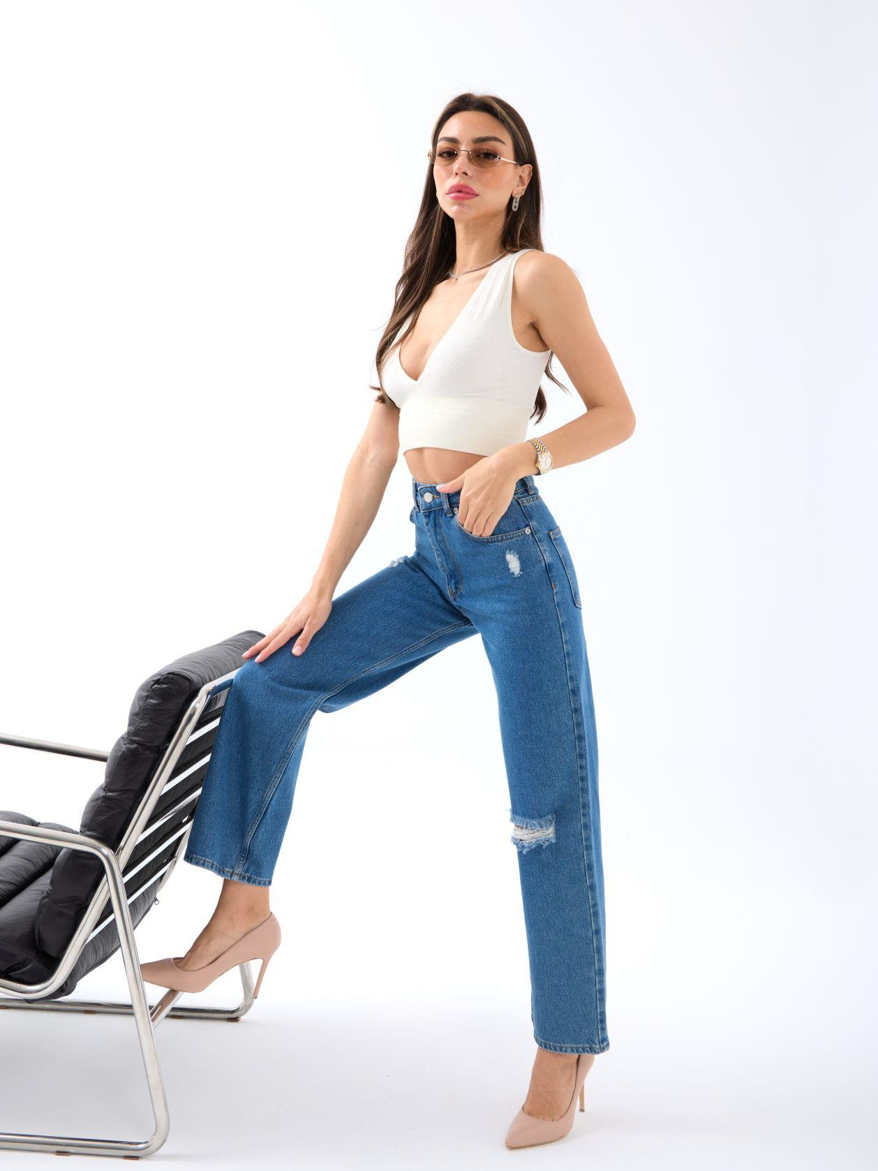 6288 KOT PANTOLON-MAVİ