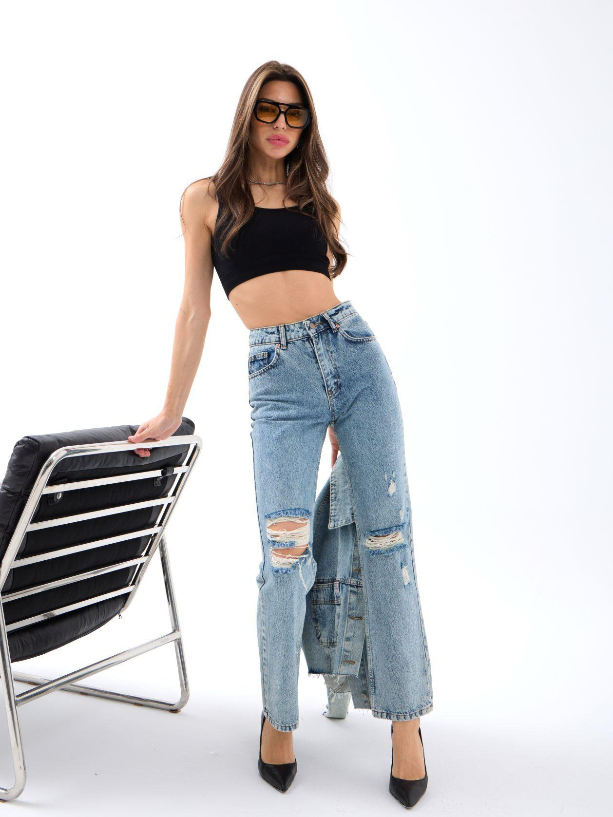 6418 DENİM MID RISE FIT-MAVİ