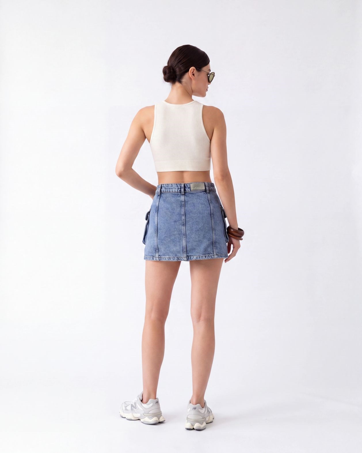 6458 DENİM LOW WAIST SKIRT-MAVİ