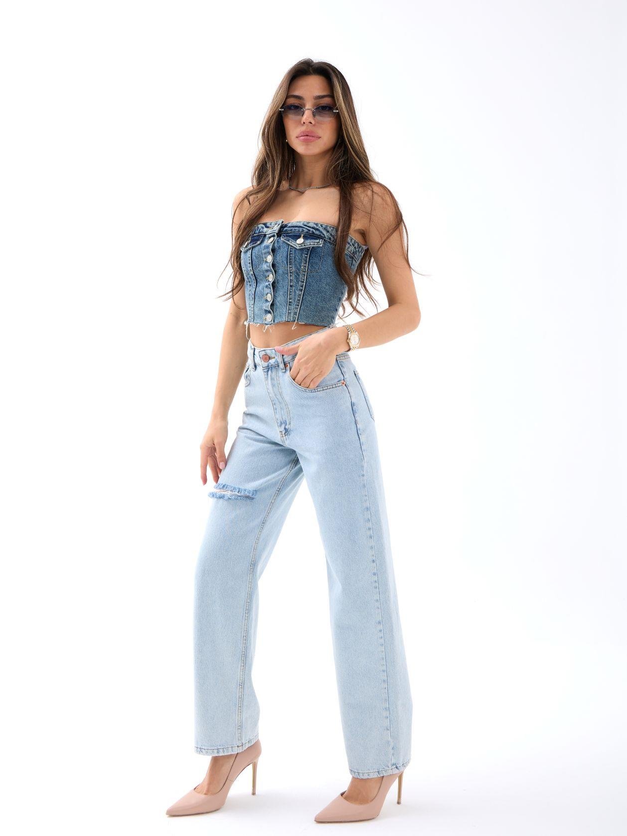 6491 DENİM WIDE LEG-AÇIK MAVİ