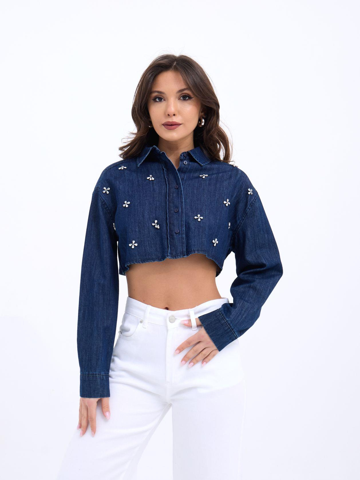 6602 KOT BLUZ-MAVİ