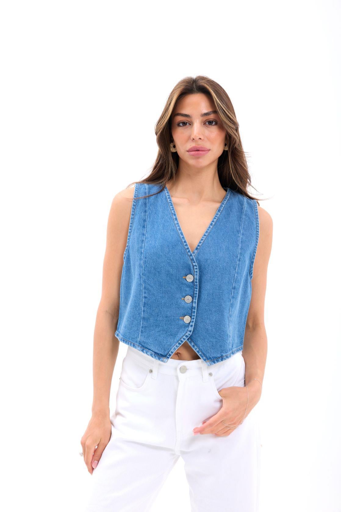 6887 DENIM WAISTCOAT BLUE