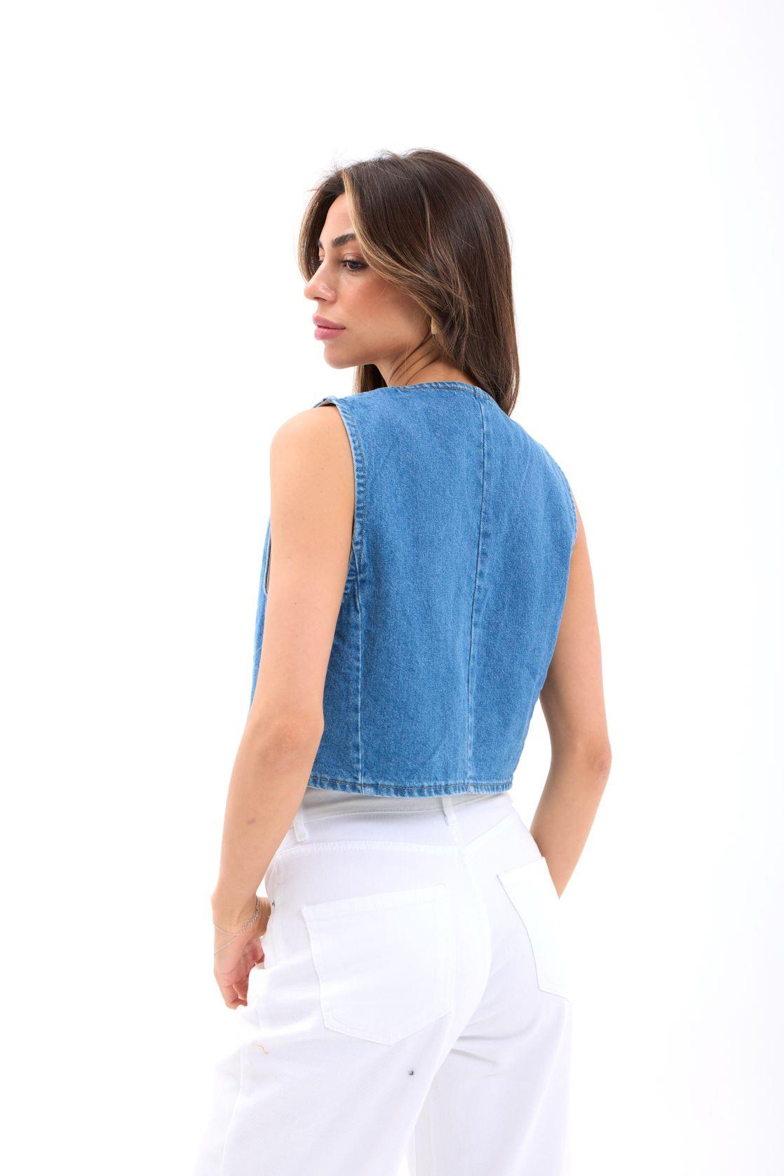 6887 DENIM WAISTCOAT BLUE