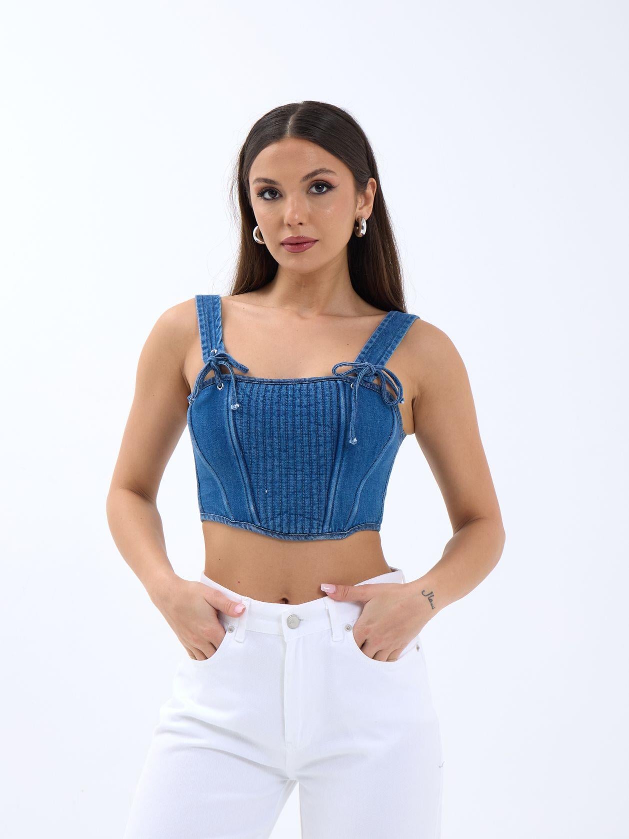 6987 KOT BLUZ-MAVİ