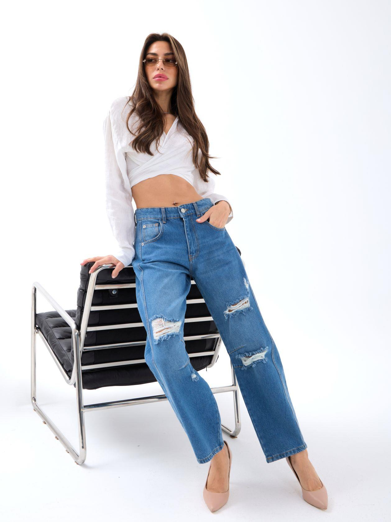 7086 KOT PANTOLON-MAVİ