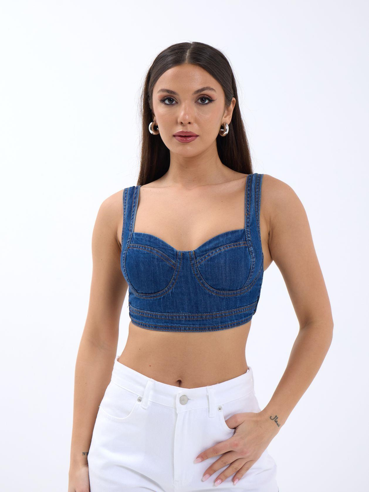 7131 KOT CROP-MAVİ