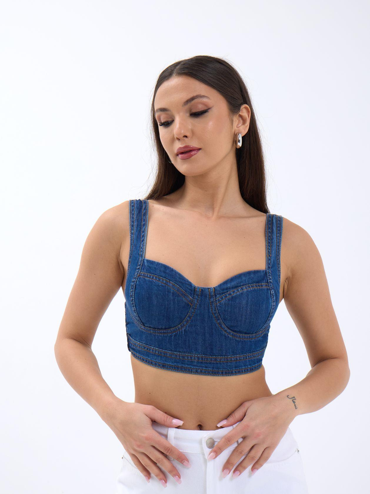 7131 KOT CROP-MAVİ