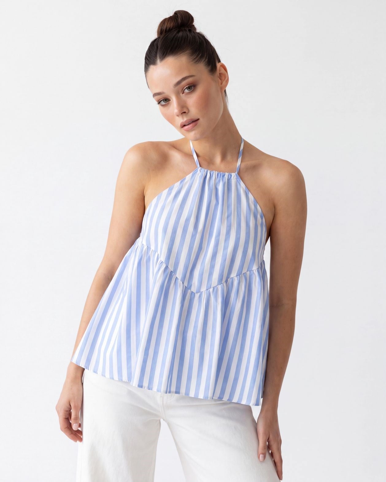 7139 BLUZ-NEW YORK ÇİZGİLİ