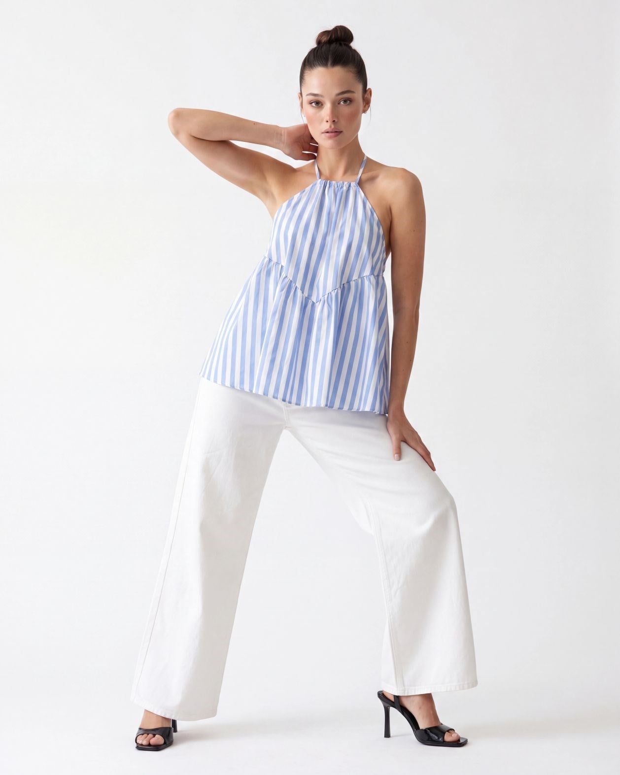 7139 BLUZ-NEW YORK ÇİZGİLİ