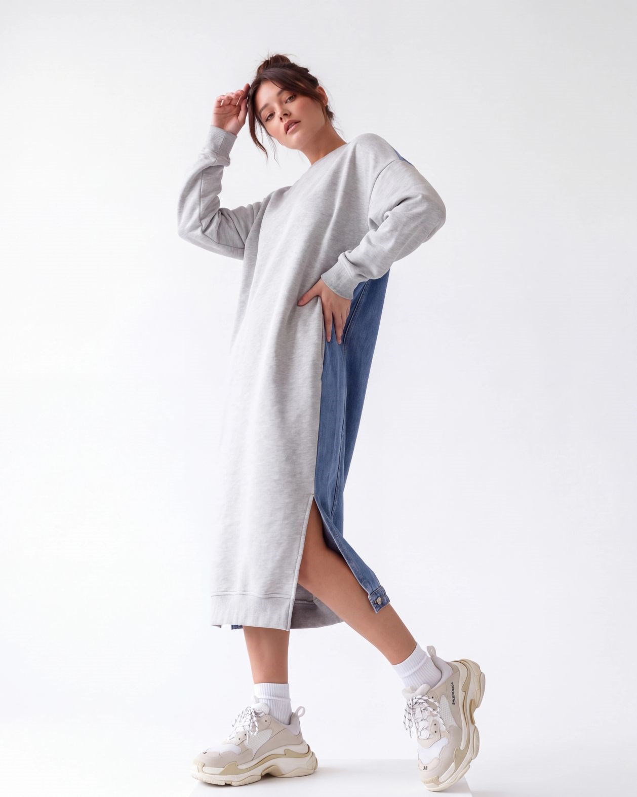 7194 UZUN SWEAT-GRİ