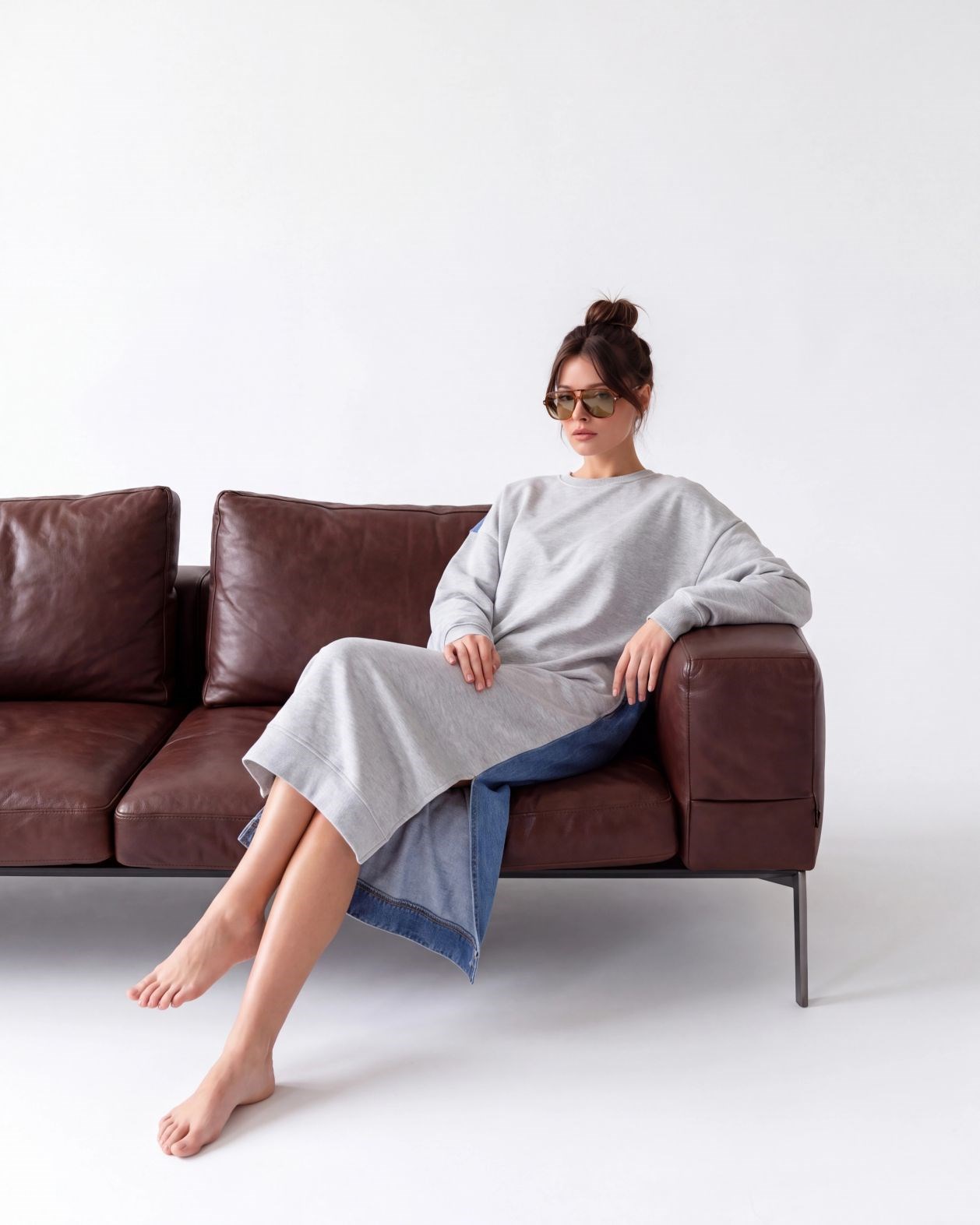 7194 UZUN SWEAT-GRİ