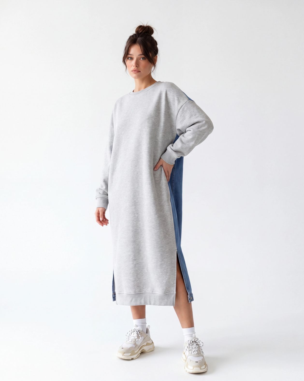 7194 UZUN SWEAT-GRİ