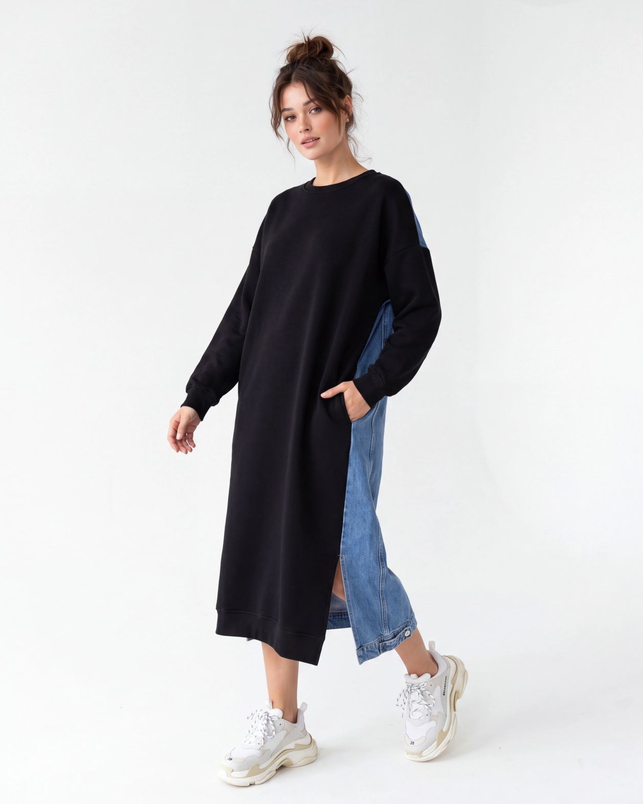 7194 UZUN SWEAT-SİYAH