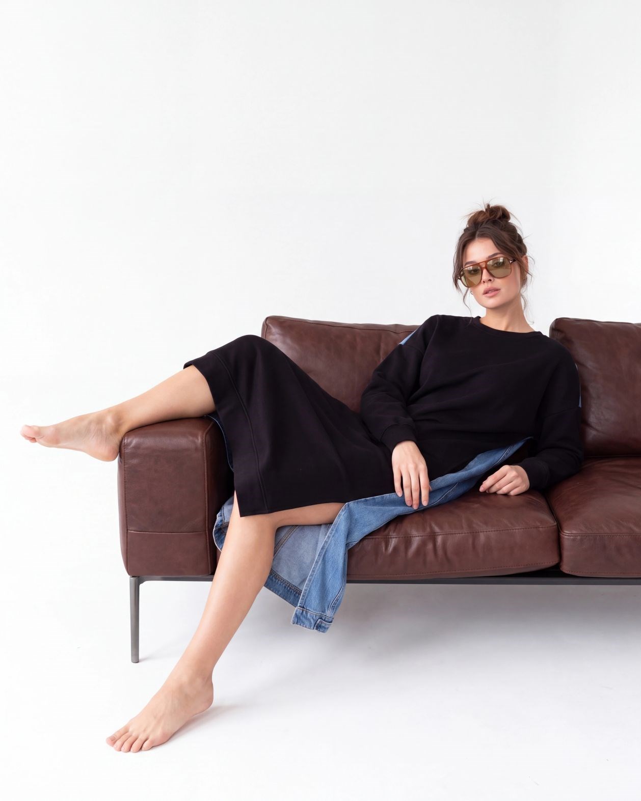 7194 UZUN SWEAT-SİYAH