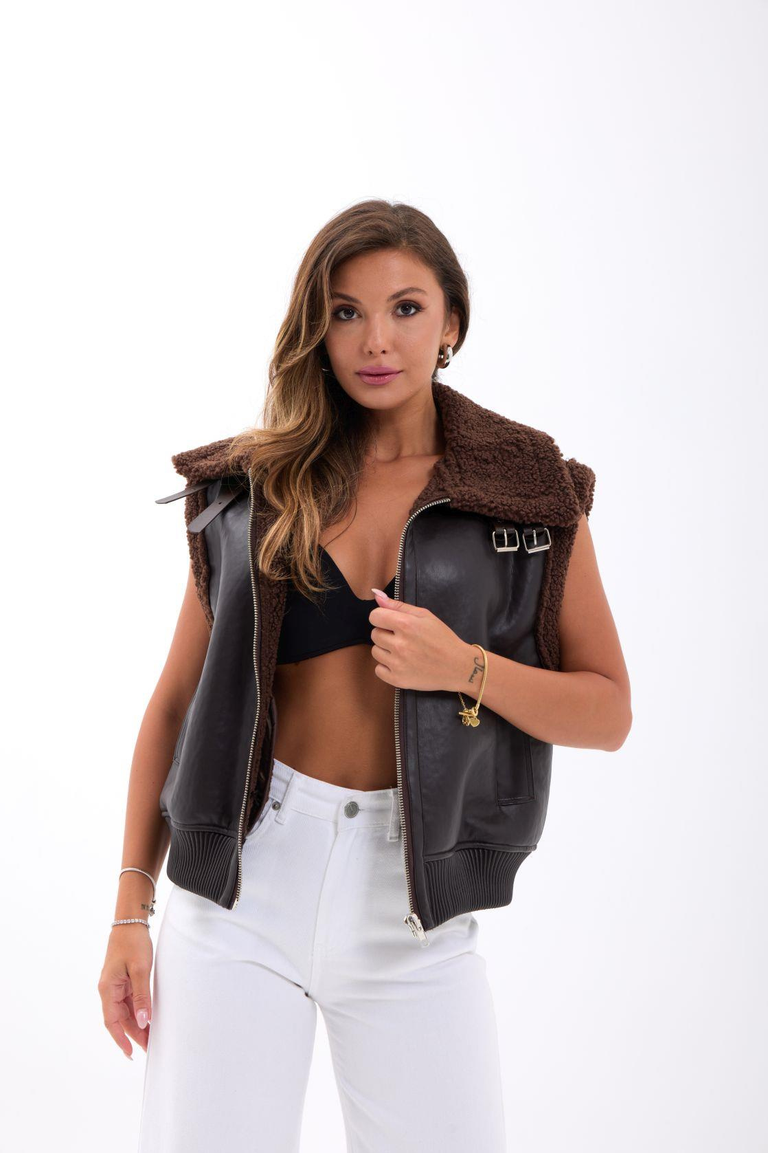 7259 WAISTCOATDARK COFFEE