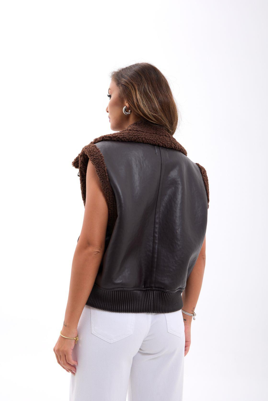 7259 WAISTCOATDARK COFFEE