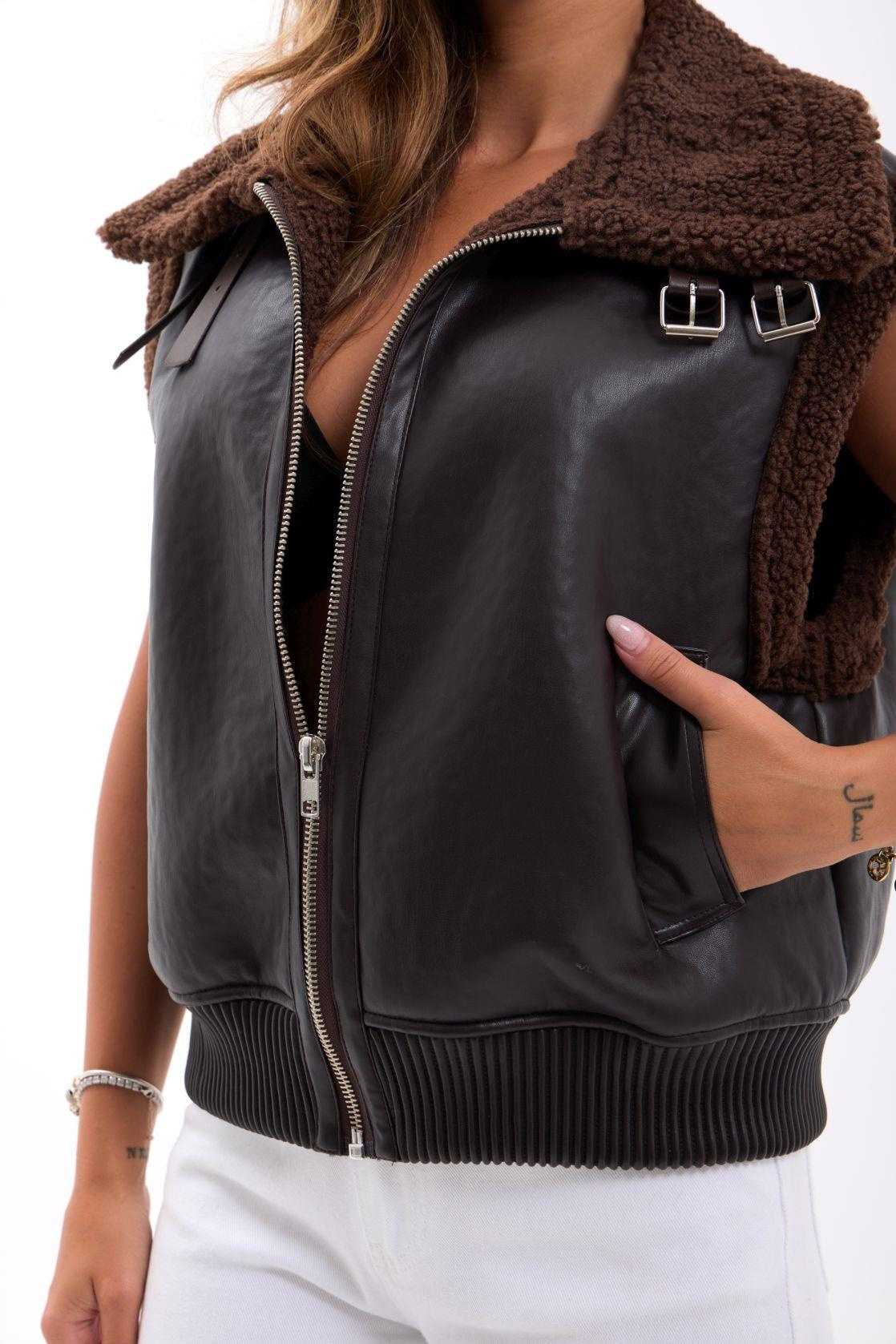 7259 WAISTCOATDARK COFFEE