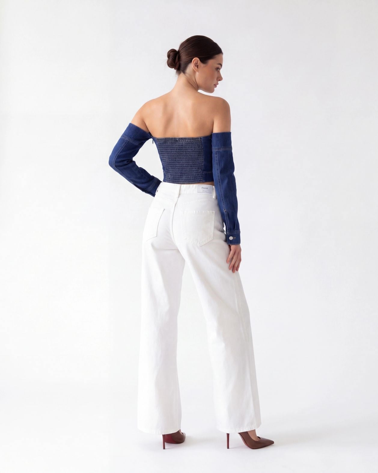 7357 KOT CROP-MAVİ
