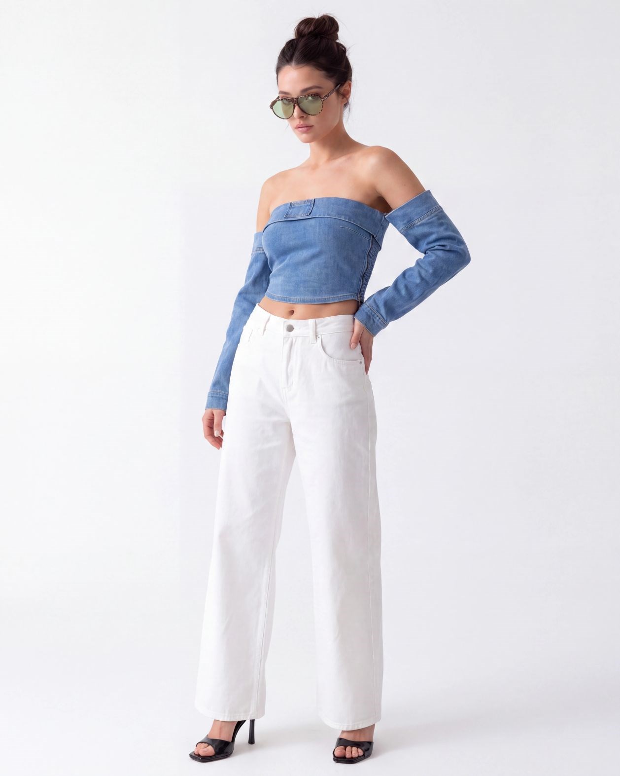 7358 KOT BLUZ-MAVİ