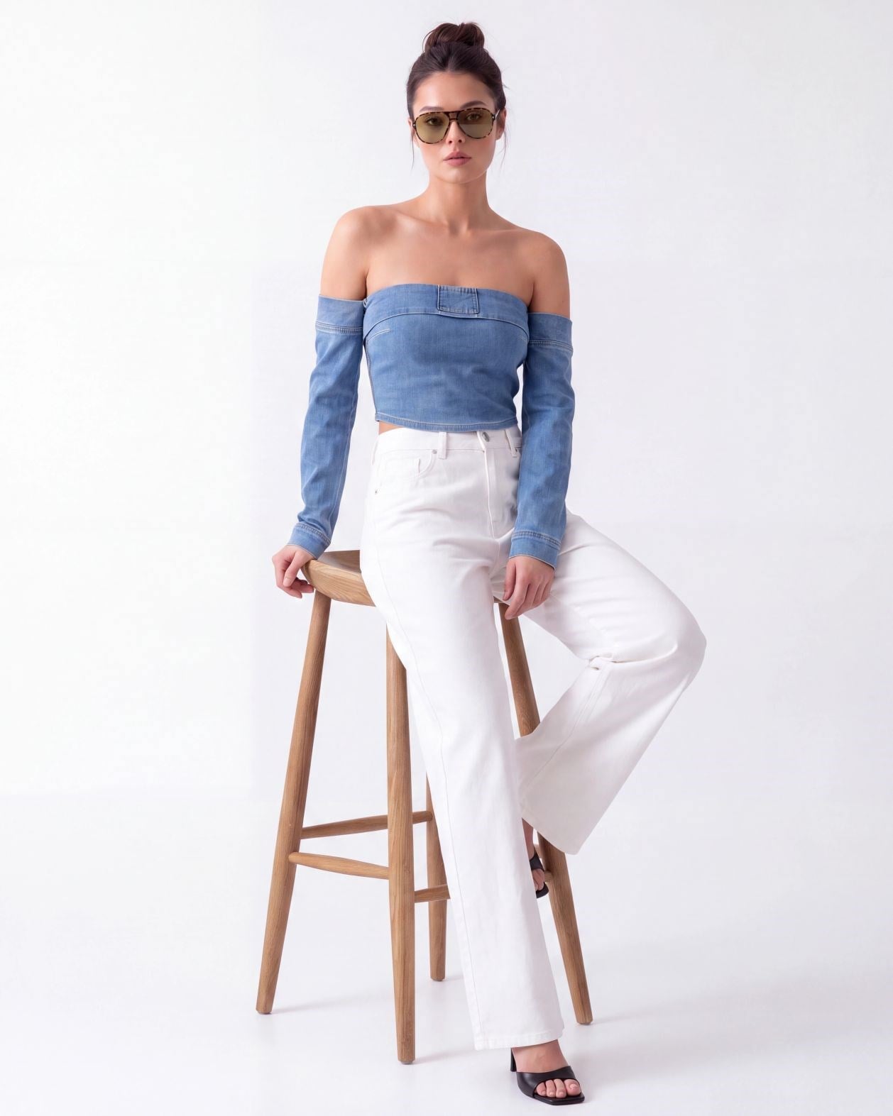 7358 KOT BLUZ-MAVİ