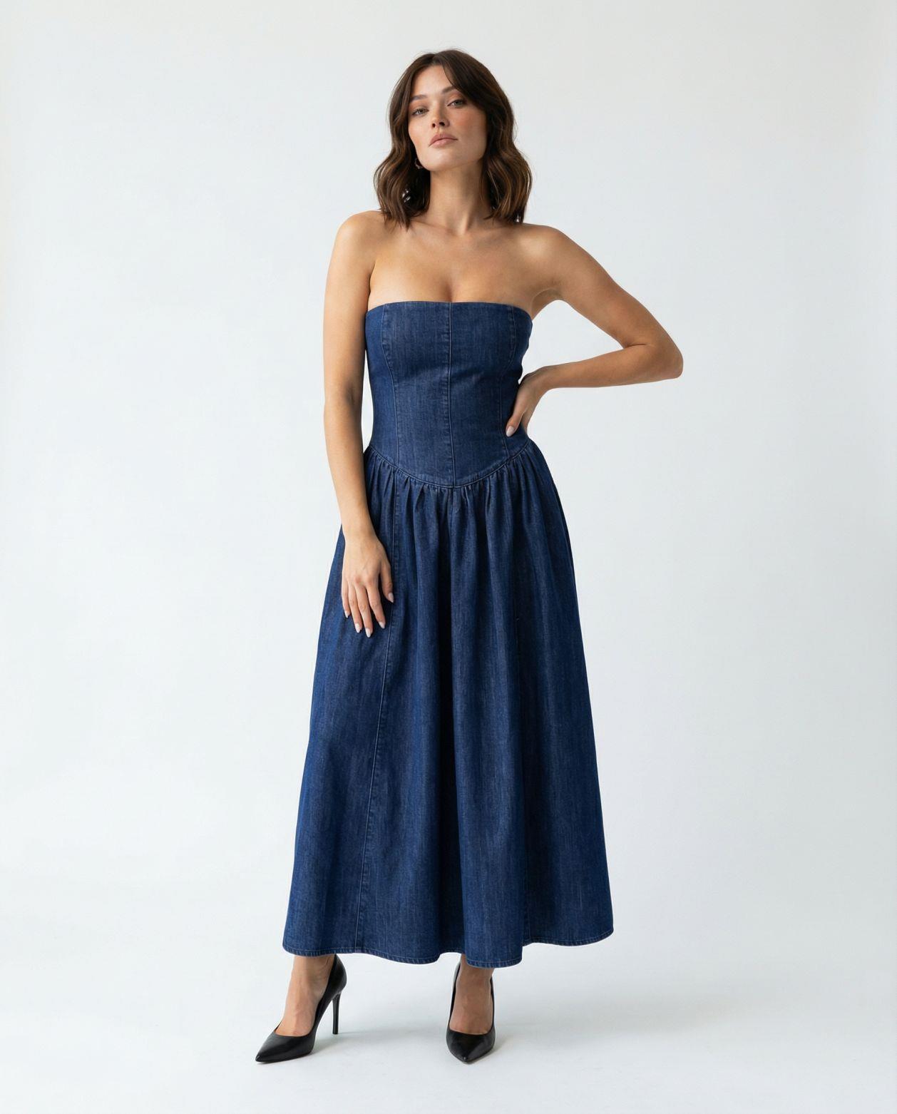 7455 KOT ELBİSE-BLUE