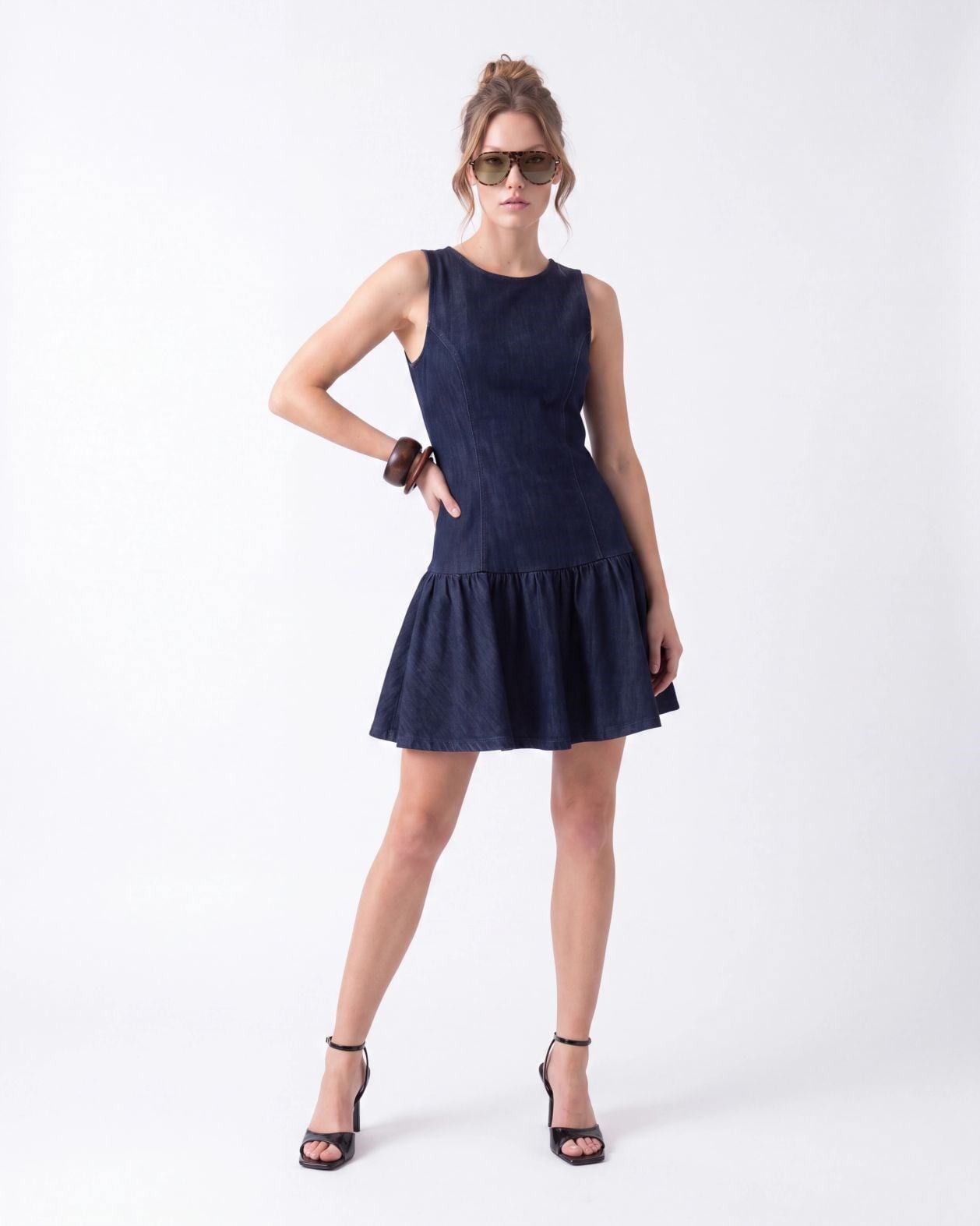 7460 KOT ELBİSE-MAVİ
