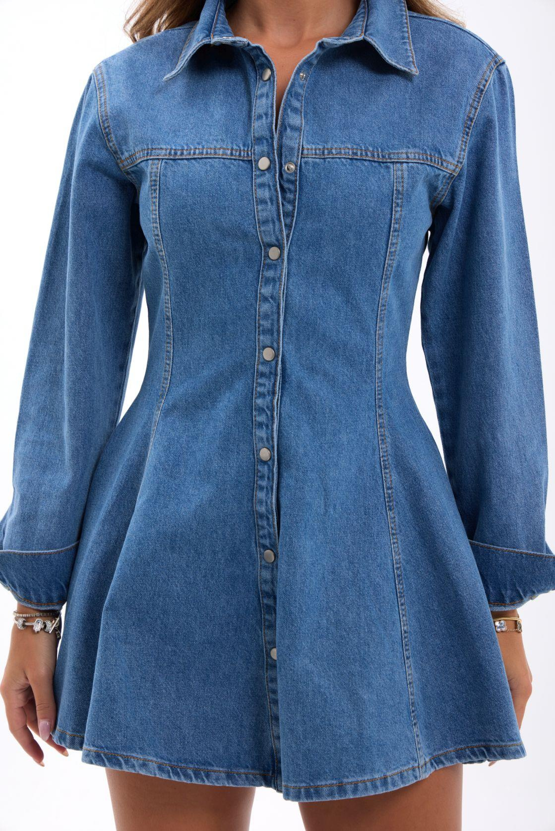 7487 KOT ELBİSE-MAVİ