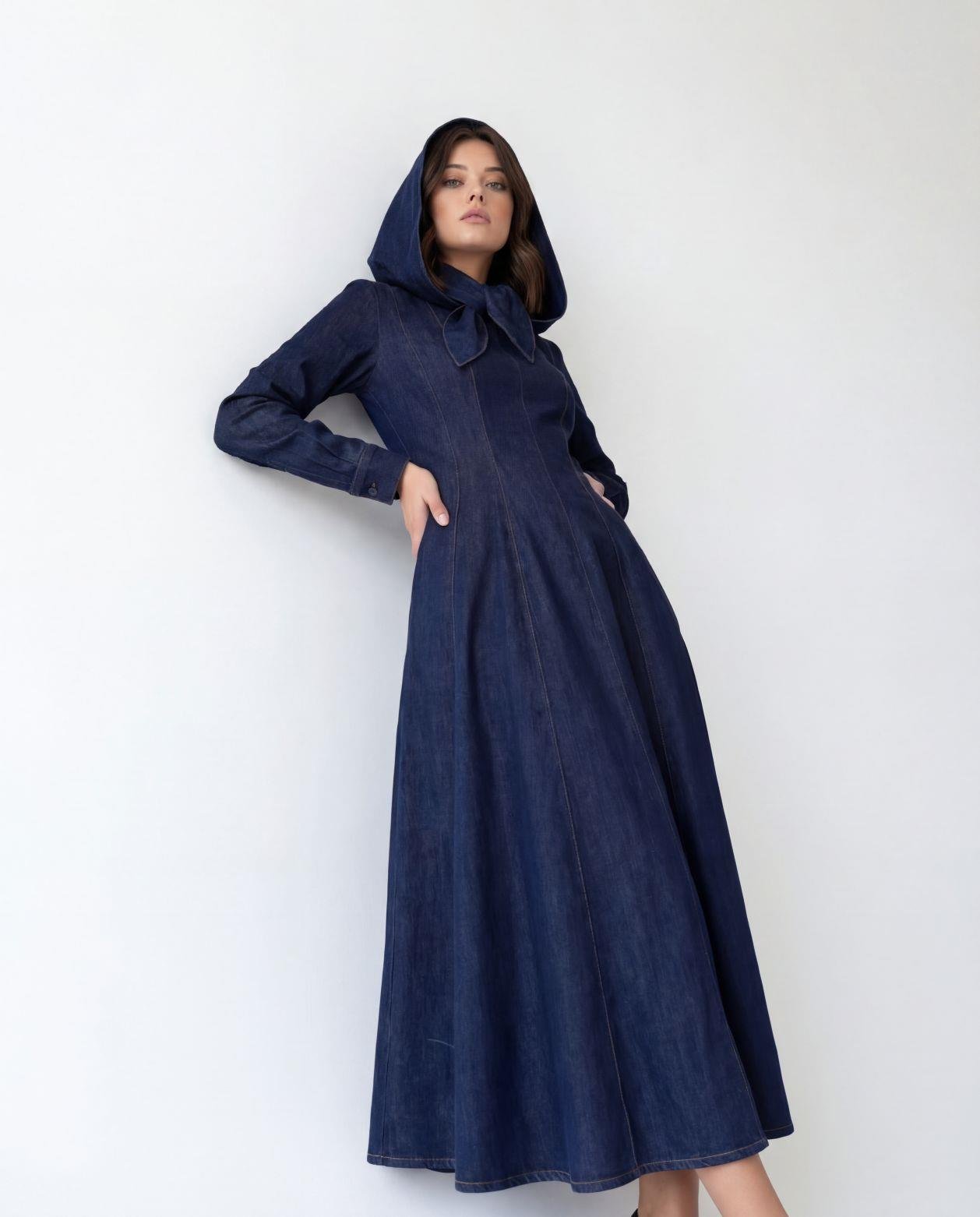 7551 KOT ELBİSE-DARK BLUE