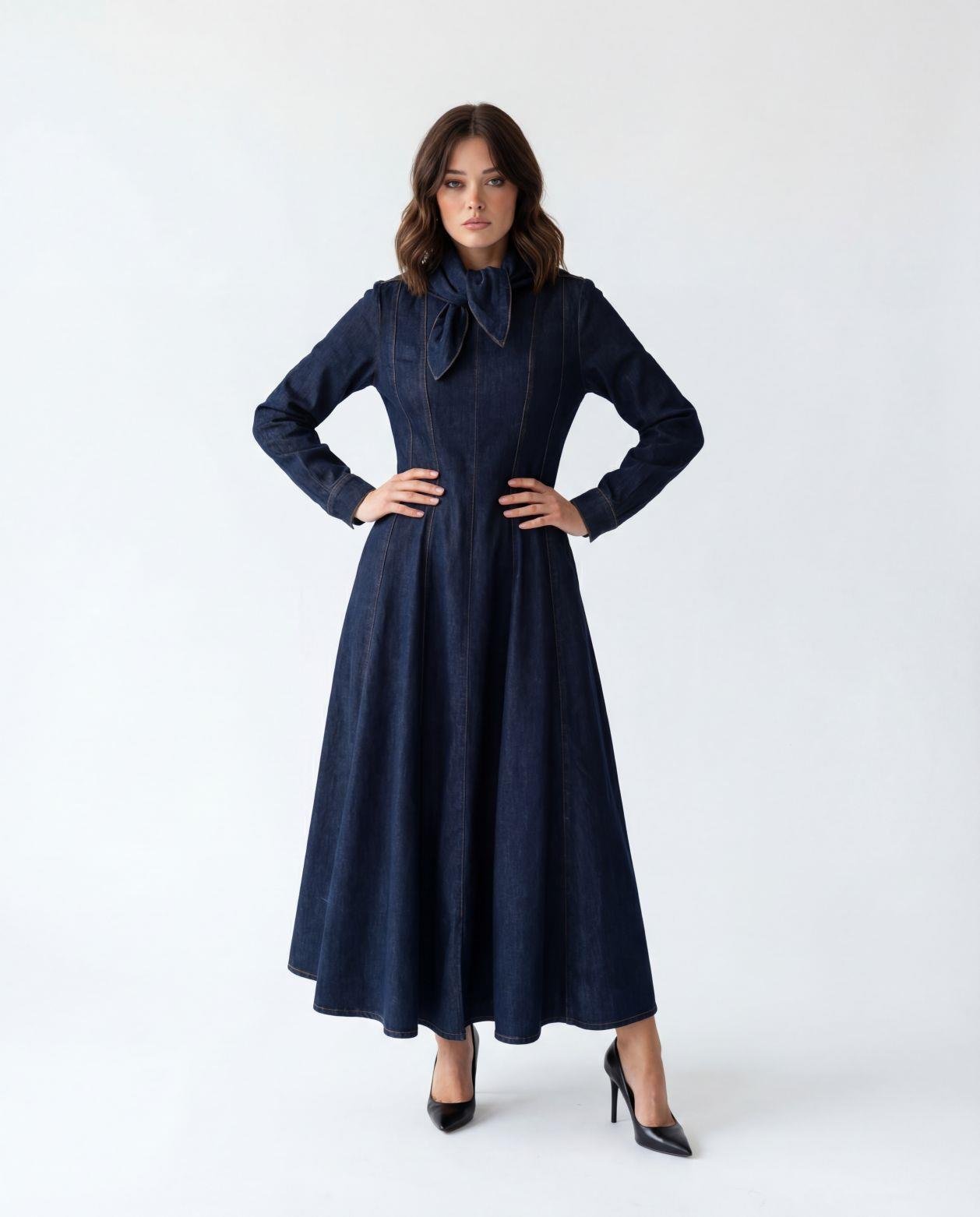 7551 KOT ELBİSE-DARK BLUE