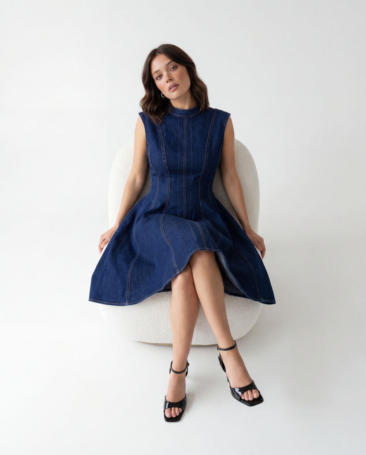 7552 KOT ELBİSE-BLUE