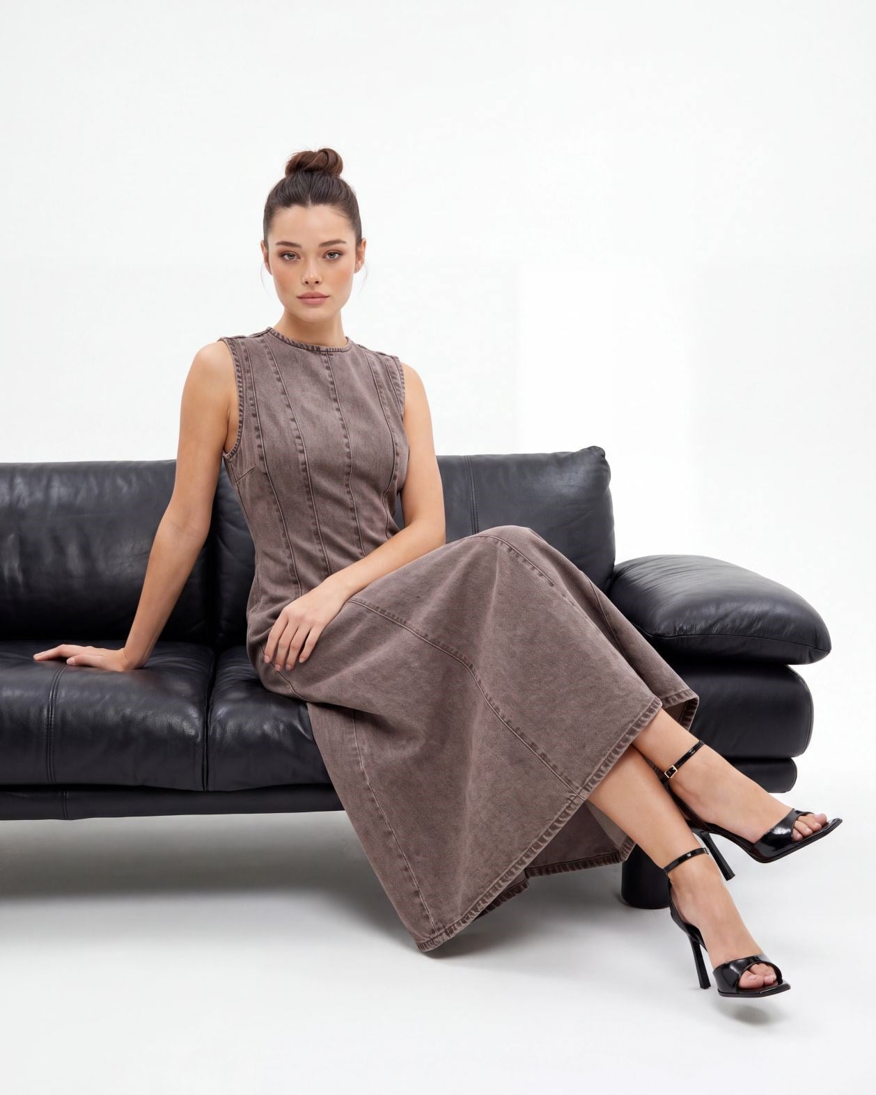7602 KOT ELBİSE-BROWN