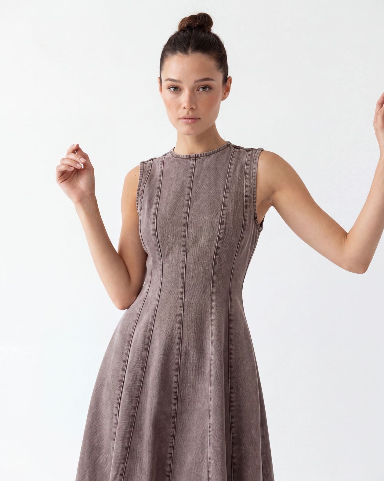 7602 KOT ELBİSE-BROWN
