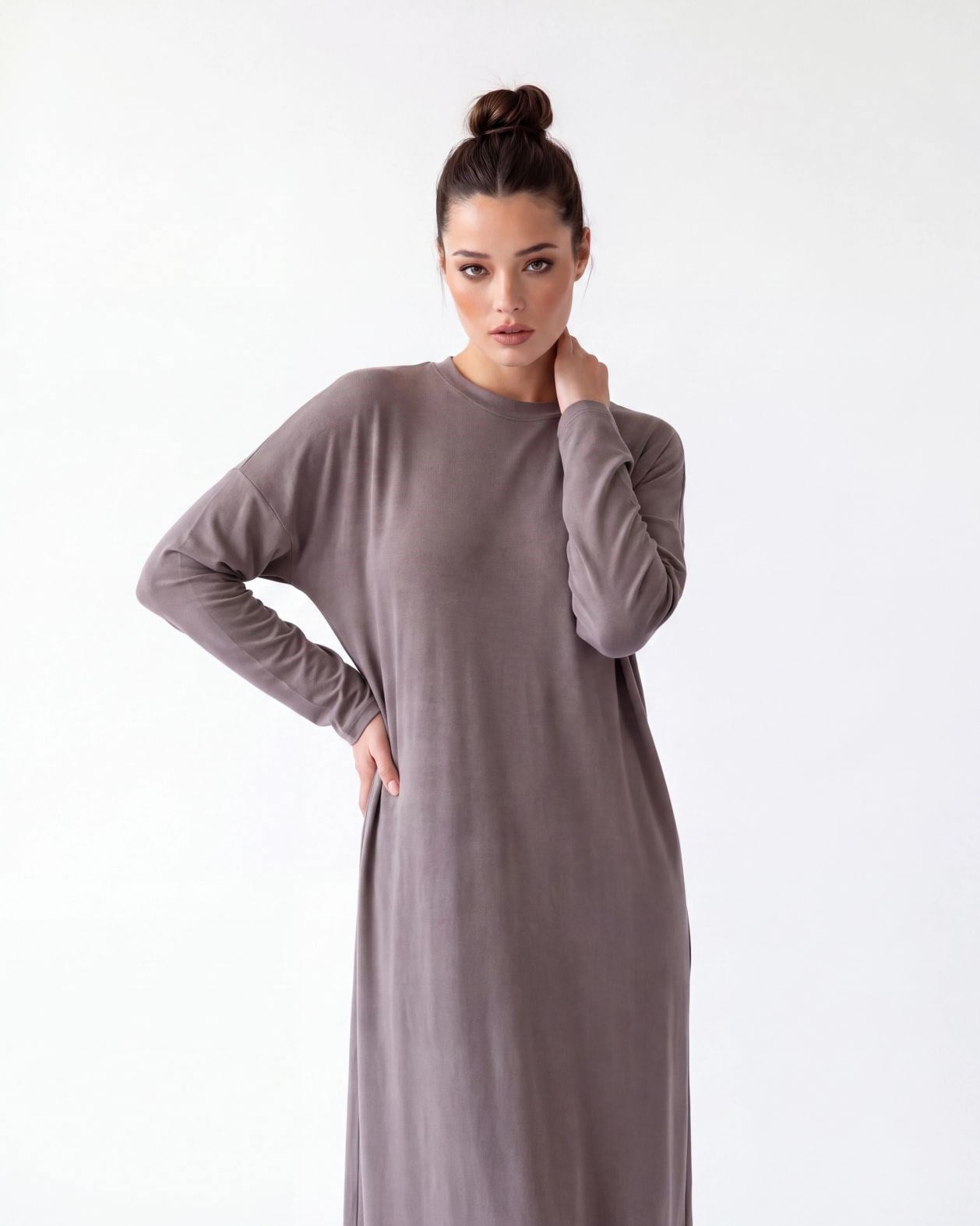 7693 ELBİSE-AÇIK KAHVE