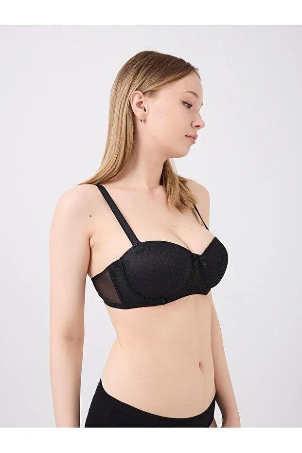 Blera Model Double Push Up Destekli Yumuş Dokulu Rahat Günlük Sütyen Siyah Renk